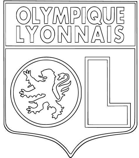 Blason OL : Coloriage Ol (Olympique Lyonnais) à imprimer