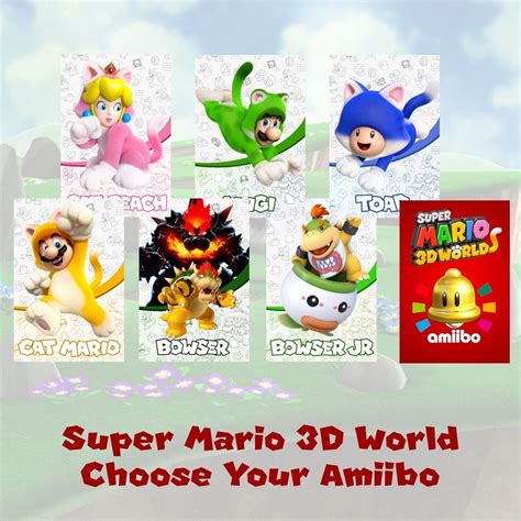 Super Mario 3D World Amiibo Card