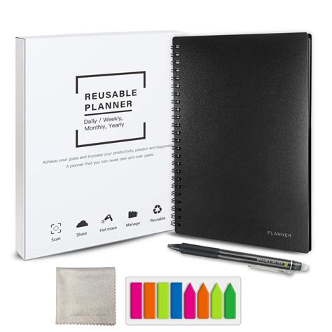 Reusable Planner Notebook, Personal Organizer A5 Smart Notebook Erasable Cloud Storage(Daily ...