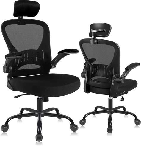 1 - Office Chair Ergonomic Desk Chair Comfort Adjustable Height with Wheels?Lumbar Support Mesh ...