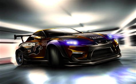 Download wallpapers Nissan GT-R, drift, stance, tunned GT-R, R35, night ...