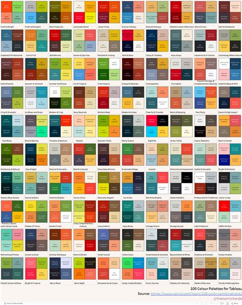 100 Color Palettes | Tableau Public