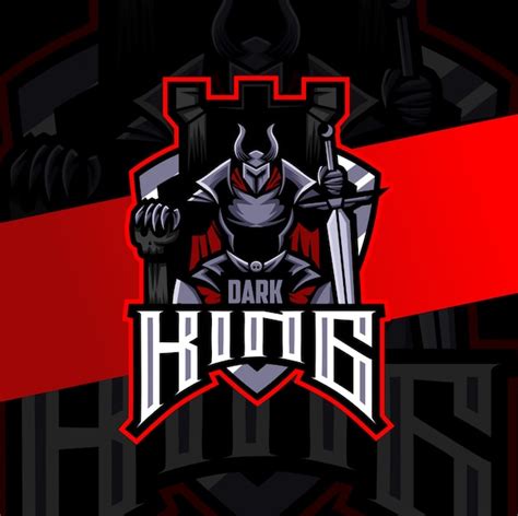 Premium Vector | Dark king knight mascot esport logo design