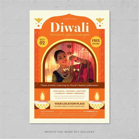 Premium PSD | Diwali flyer template in photoshop psd