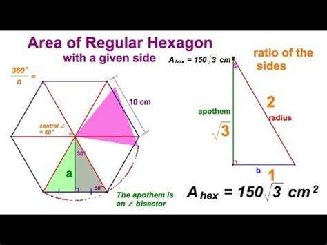 Regular Hexagon Area 3 ways - YouTube