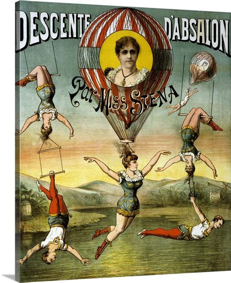 Vintage French Circus Poster Of A Group Of Aerialists Performing Wall ...