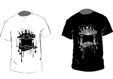 Free Black and White T-shirt Vector