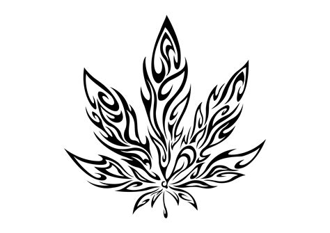 Marijuana Leaf Sketch at PaintingValley.com | Explore collection of ...