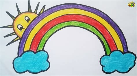 How to draw a rainbow on paper| Coloring & drawing Rainbow step by step quickly - YouTube