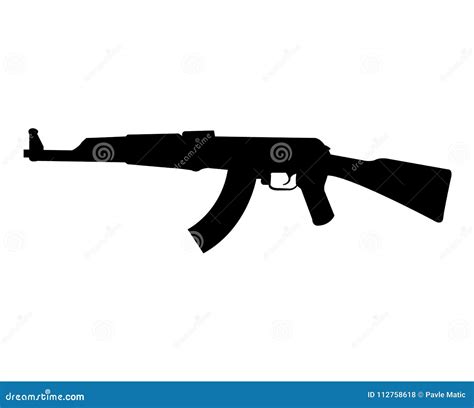 AK 47 Rifle Silhouette Vector Illustration | CartoonDealer.com #112758618