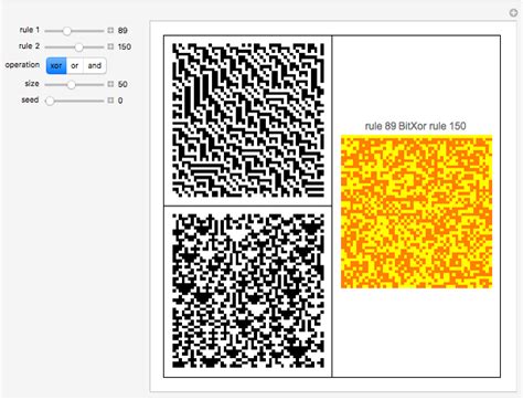 Combining Cellular Automata Patterns Using Binary Operations - Wolfram Demonstrations Project