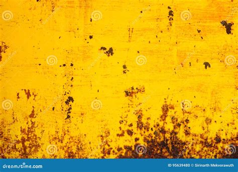 Rusted Yellow Painted Metal. Abstract Texture Matal Background. Stock Photo - Image of board ...