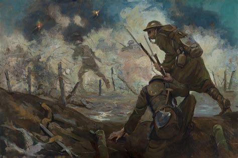 Battle Scene - painting by Samuel Johnson Woolf, embedded in the WWI trenches as an artist ...