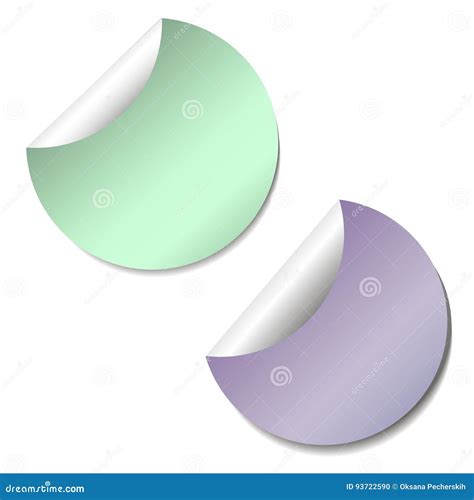 Set of Blank Colored Stickers. Empty Promotional Labels Stock Vector ...