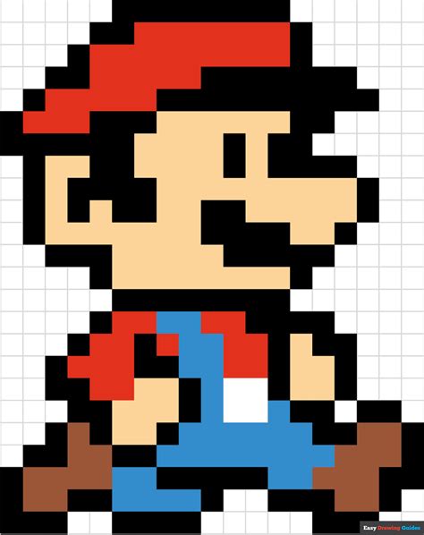 How to Draw Mario Pixel Art - Really Easy Drawing Tutorial