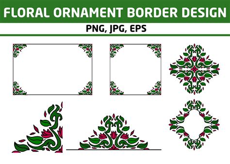 Set of Floral Ornament Border Vector Graphic by Arief Sapta Adjie ...