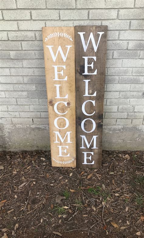 Vertical welcome sign outdoor welcome sign front porch | Etsy