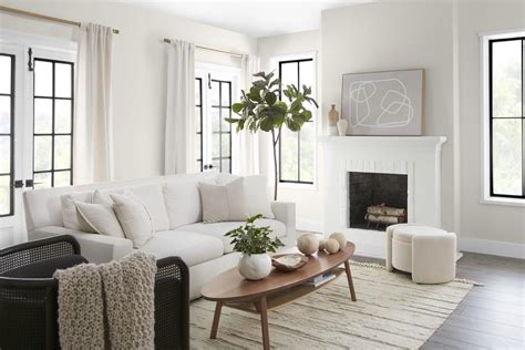 Walls: DC-003 Blank Canvas Trim: ULTRA PURE WHITE Fireplace: ULTRA PURE WHITE - Colorfully BEHR