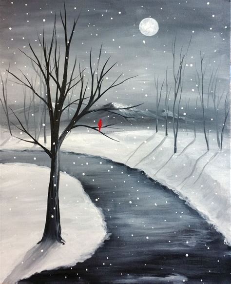 Winter Scene Drawing at GetDrawings | Free download