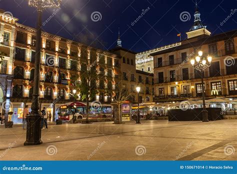 Toledo, Spain. April 26. 2018. Night View of One of the Squares of the ...