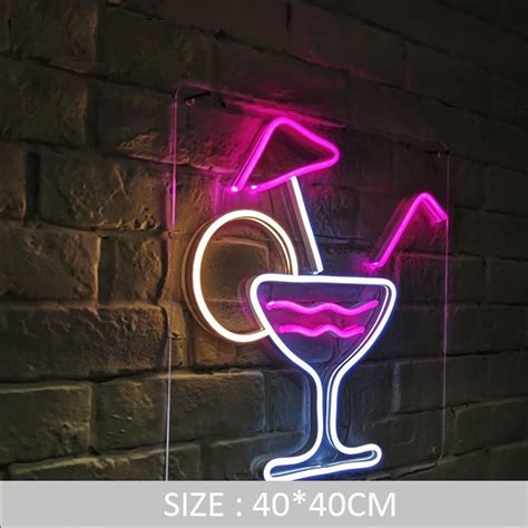 Cocktail Wine Drink Neon Sign With Acrylic Board USB Powered - Etsy