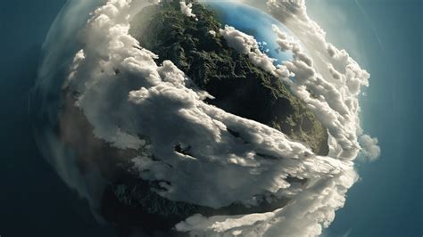 Wallpaper : digital art, planet, sky, clouds, Earth, space art, cloud, atmosphere of earth ...