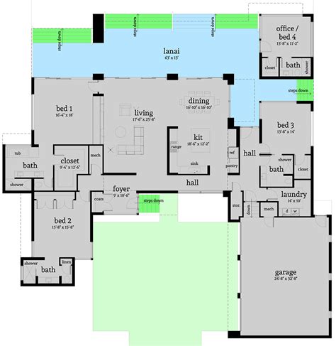 Ultra Modern House Plan with 4 Bedroom Suites - 44140TD | Architectural ...