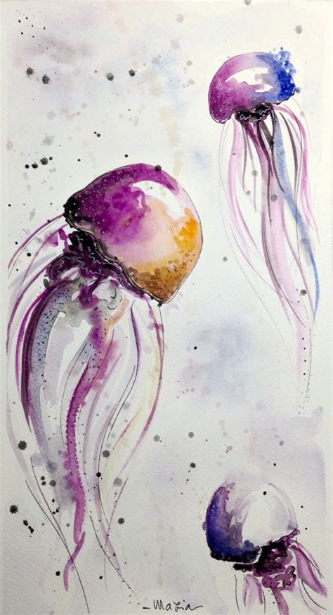 Jellyfish - Medusa#2, Painting by Maria Grazia Sabella | Artmajeur ...