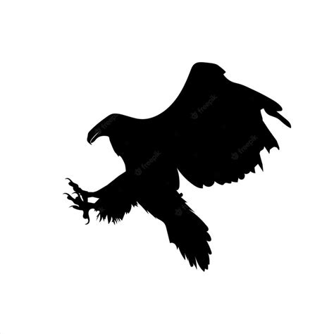 Premium Vector | Bald Eagle In Flight in silhouette stock illustration