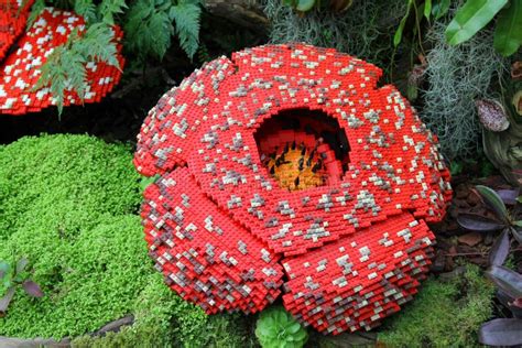 The Big Red Lego Flower in Garden at Singapore Editorial Stock Image ...