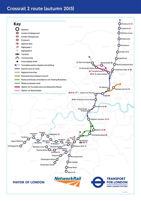 Route map - Crossrail 2