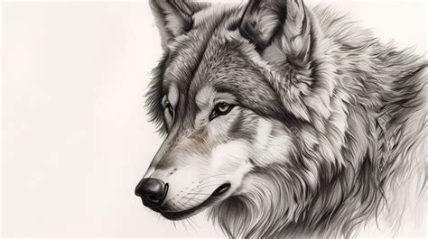 Wolf Pencil Drawing In Black And White Background, Wolf Pictures Drawing, Wolf, Animal ...