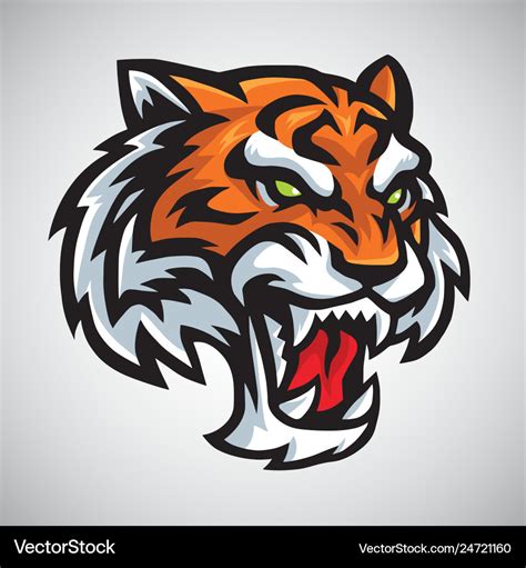 Tiger head logo Royalty Free Vector Image - VectorStock