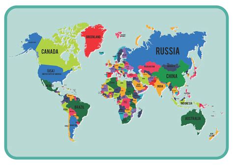 Printable World Map For Kids With Countries