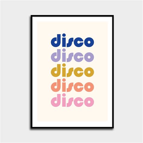 Disco Disco Disco Wall Art Typography Print A4 Gift | Etsy