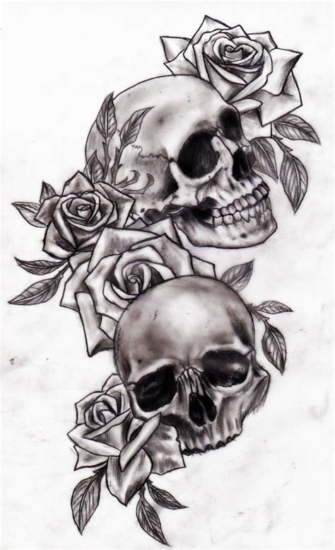 Skull And Roses Tattoo - ellenslillehjorne