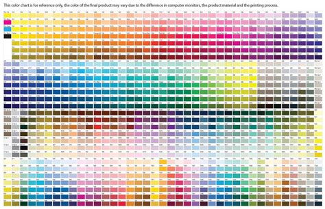 Pantone Color Chart Cmyk