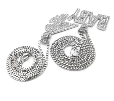 White Gold Plated Hip Hop Lil BABY & 4PF Pendant w/ 20" 24" Box Cuban