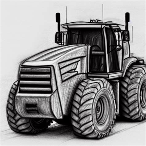 Realistic Pencil Sketch of a Bulldozer in 8k Resolution · Creative Fabrica