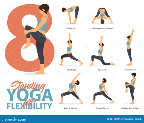 Standing Yoga Poses Stock Illustrations – 857 Standing Yoga Poses Stock ...