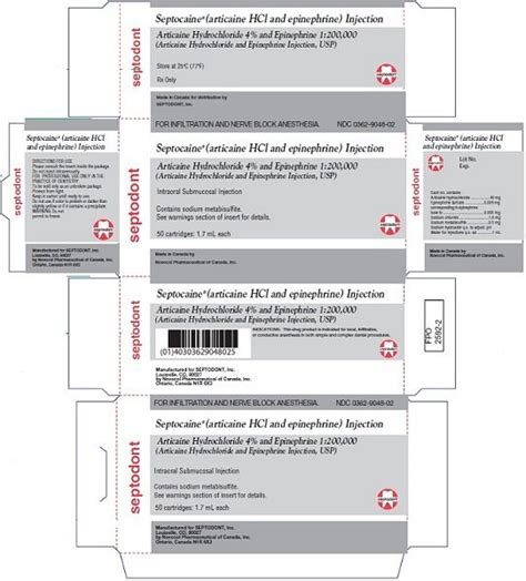 Septocaine - FDA prescribing information, side effects and uses