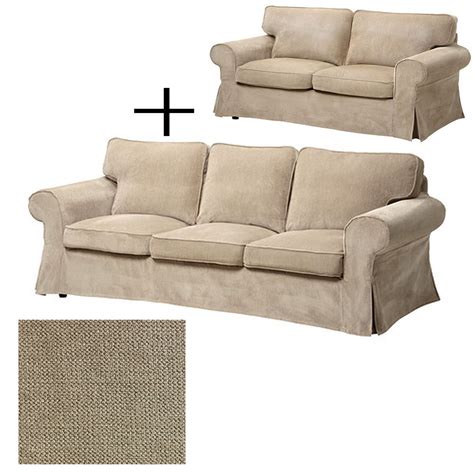 IKEA Ektorp 3 and 2 Seat Sofa SLIPCOVERS Sofa Loveseat Covers VELLINGE BEIGE New