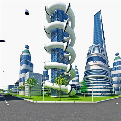 3d model futuristic city