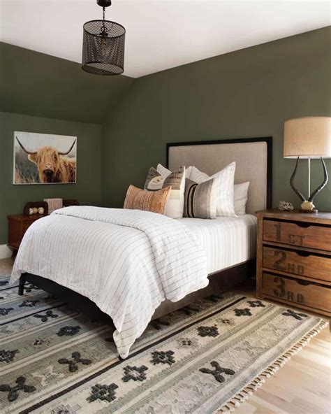 Farmhouse Bedroom With Sage Green Wall - Soul & Lane