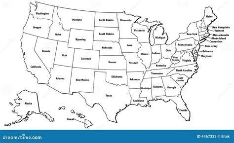 United States Map Outline stock illustration. Illustration of graphic - 4467332