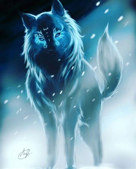 ArtStation - anime spirit wolf, messenger of the wolf gods