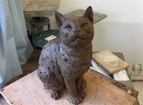 Bronze Sitting Cat sculpture by animal sculptor Tanya Russell, MRBS