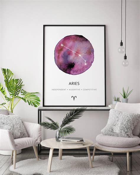 Aries Constellation Art Print Aries Print Aries Watercolor | Etsy