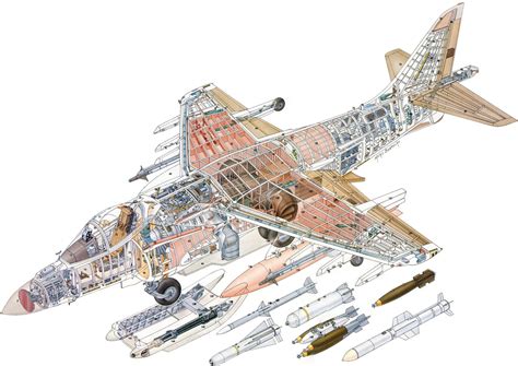 McDonnell Douglas AV-8B Harrier II Cutaway Drawing in High quality