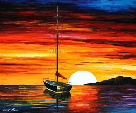 Orange Sunset Painting at PaintingValley.com | Explore collection of ...